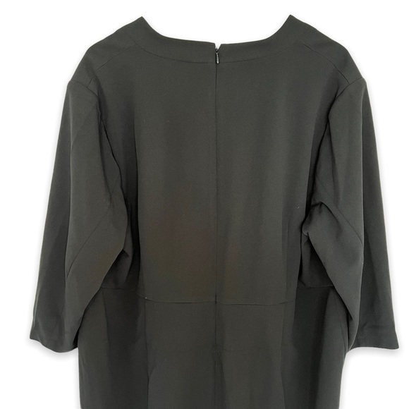 NEW Calvin Klein Black 3/4 Sleeve V Neck Sheath Dress Plus Size 24W - Picture 9 of 11